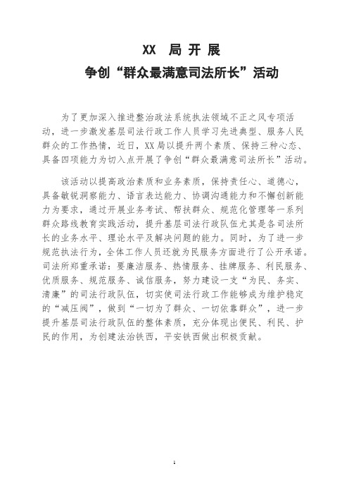 关于整治政法系统执法领域不正之风活动简报