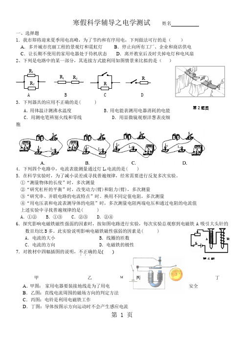2019中考电学专题测试word资料8页