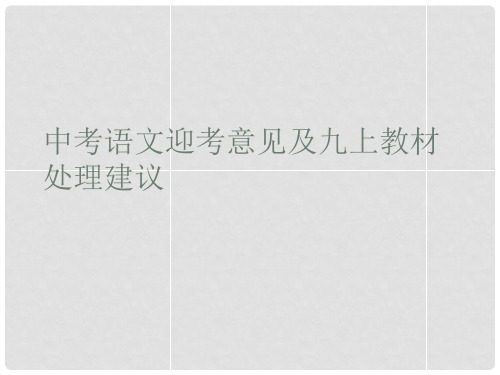 江苏省徐州市铜山区汉王镇中心中学中考语文复习 迎考