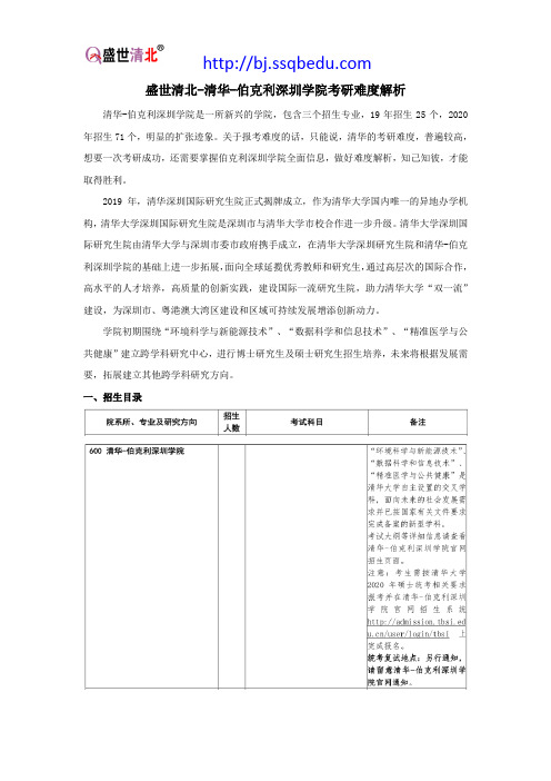 盛世清北-清华-伯克利深圳学院考研难度解析