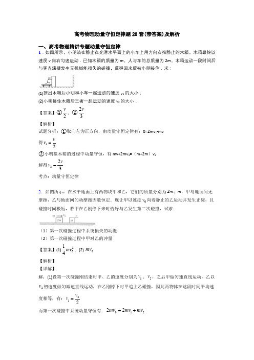 高考物理动量守恒定律题20套(带答案)及解析
