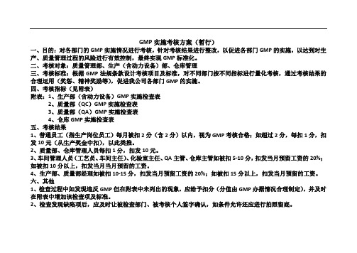 GMP实施考核方案(内部)