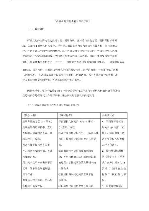 (完整word版)平面解析几何初步复习课教学设计.doc