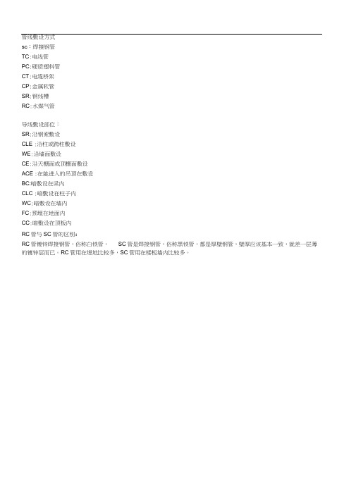 电气图纸常用标注解释