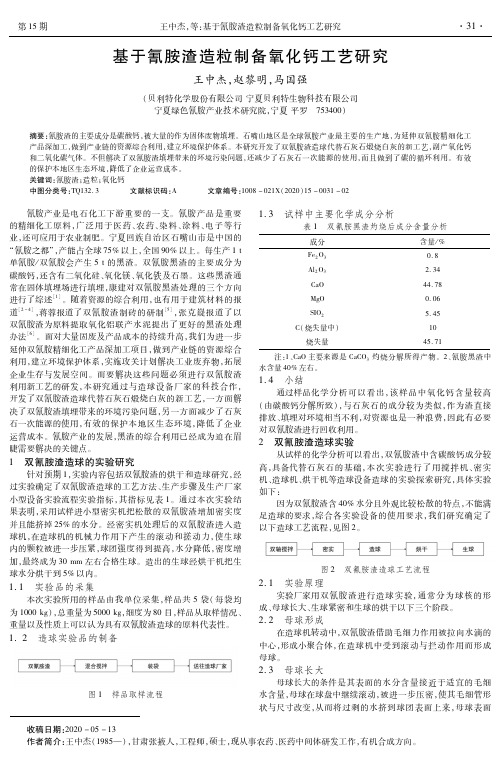 基于氰胺渣造粒制备氧化钙工艺研究