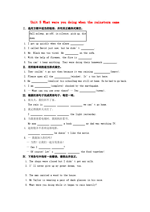 湖北省北大附中武汉为明实验学校八年级英语下册 unit 5 what were you doin