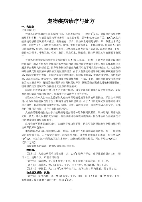 宠物疾病诊疗与处方