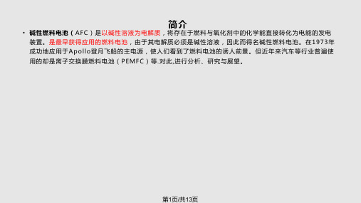 碱性燃料电池简介PPT课件
