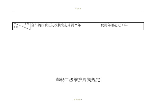 车辆二级维护周期规定