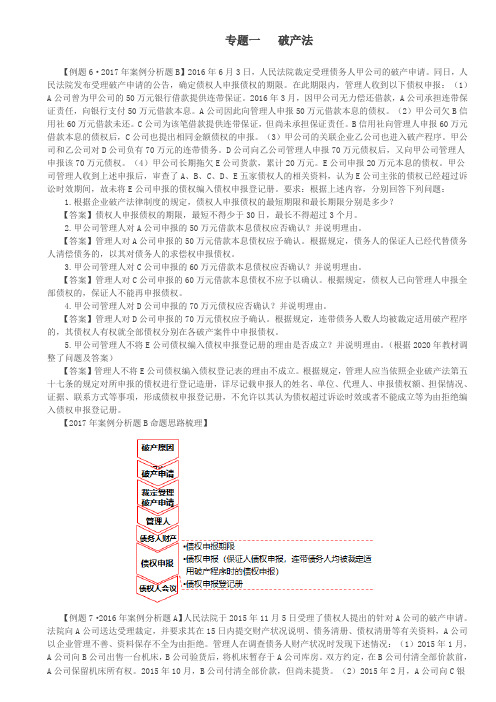 专题一 经济法破产法