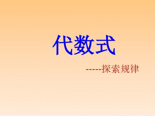 2.1.3代数式：探索规律