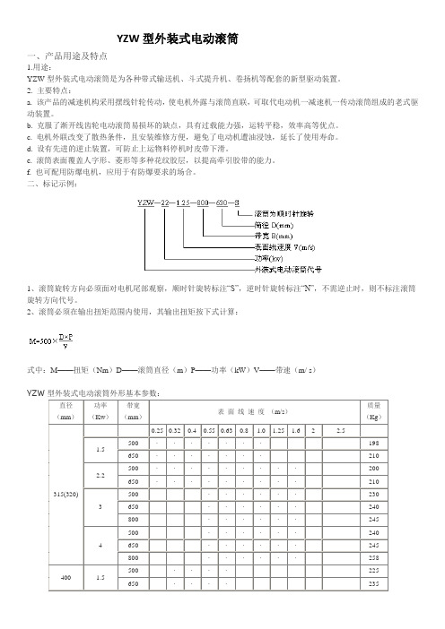 YZW型外装式电动滚筒