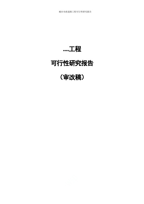 城市市政道路工程可行性研究报告
