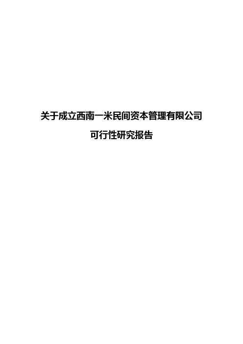 民间资本管理公司可行性研究报告