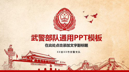2017武警部队党委工作总结学习汇报PPT模板