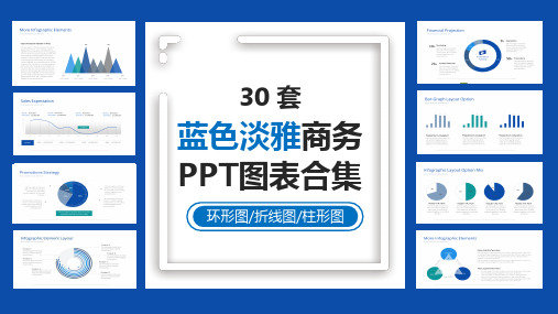 30套蓝色淡雅商务PPT图表合集