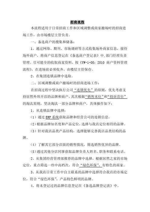招商、进场、装修流程