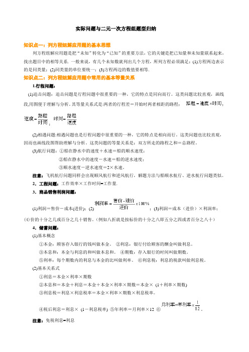 二元一次方程组应用题经典题型