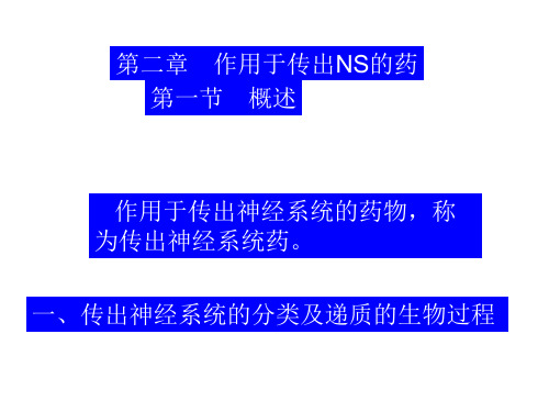 第二章作用于传出NS的药
