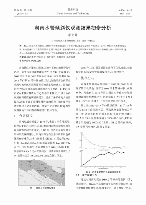肃南水管倾斜仪观测结果初步分析