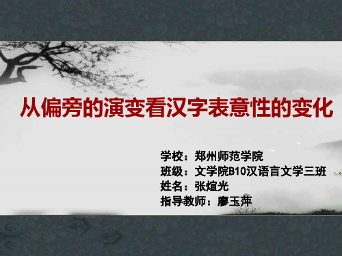 从偏旁的演变看汉字表意性的变化最终稿