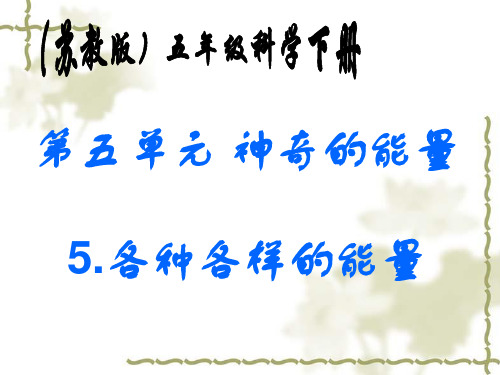 小学科学 《各种各样的能量》