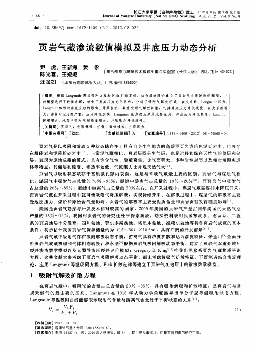 页岩气藏渗流数值模拟及井底压力动态分析
