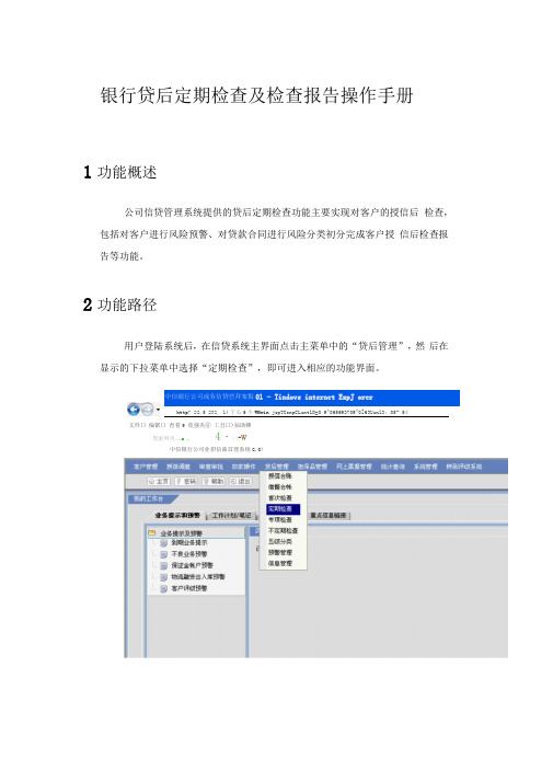 2019年银行贷后定期检查及检查报告操作手册.doc