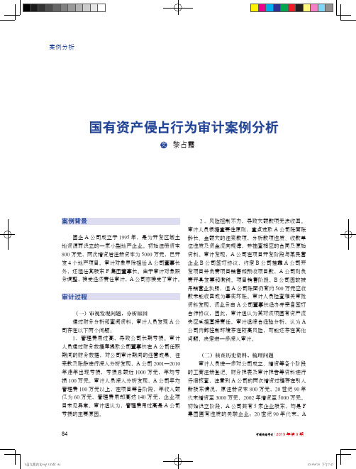 国有资产侵占行为审计案例分析