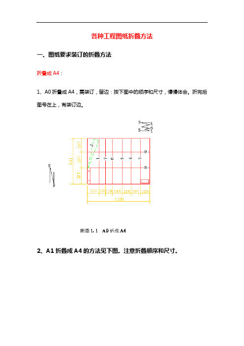 各种工程图纸折叠方法