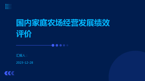 国内家庭农场经营发展绩效评价