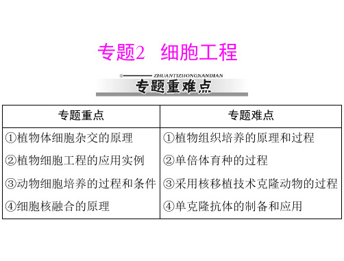 2.1  2.1.1 植物细胞工程的基本技术复习