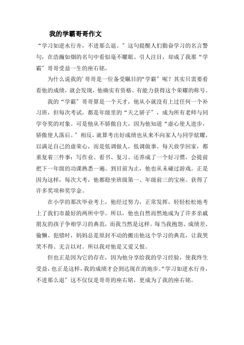 我的学霸哥哥作文精选