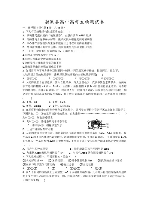 射洪县高中高考生物测试卷11