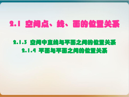 高中数学人教版必修2课件：2.—2.线面关系、面面关系