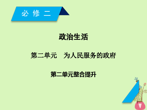 2019届高考政治一轮复习 第二单元 为人民服务的政府单元整合提升课件 新人教版必修2