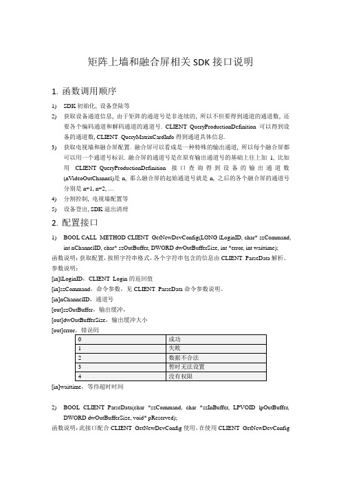 矩阵上墙和融合屏相关SDK接口说明