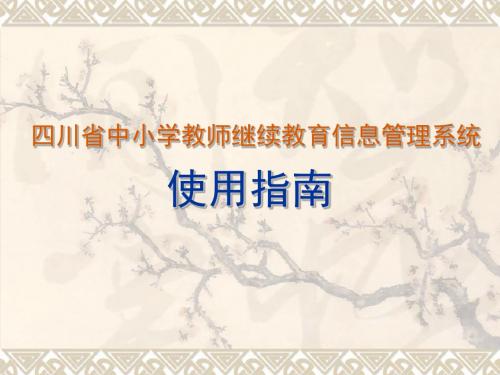 四川省中小学教师继续教育信息管理系统