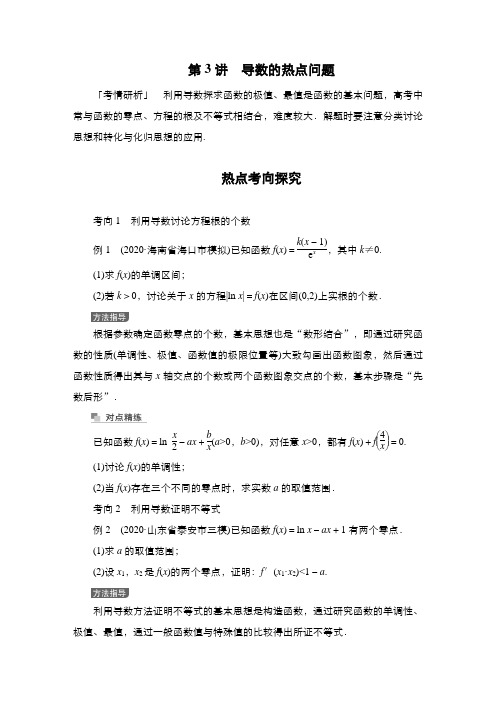 2021届山东省高考数学大二轮专题复习讲义(新高考)专题2第3讲 导数的热点问题