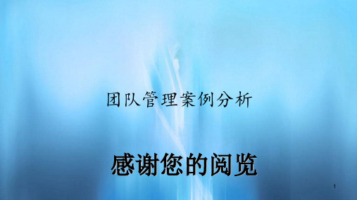 团队管理案例分析(精选)