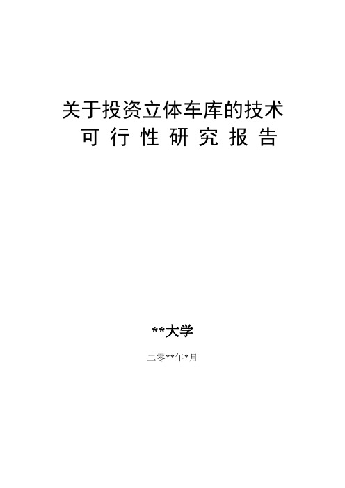 投资立体车库可行性报告.doc