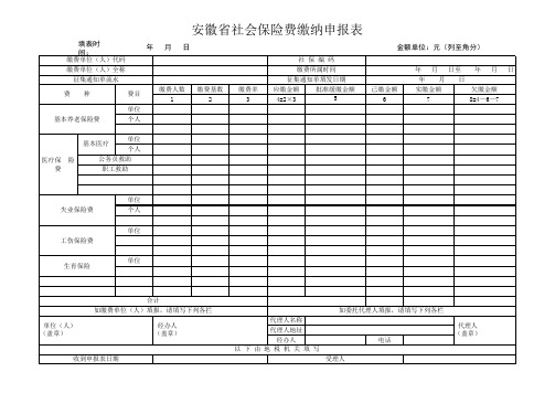 安徽省社会保险费申报表