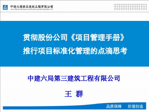 贯彻股份公司《项目管理手册》课件2014版(2)