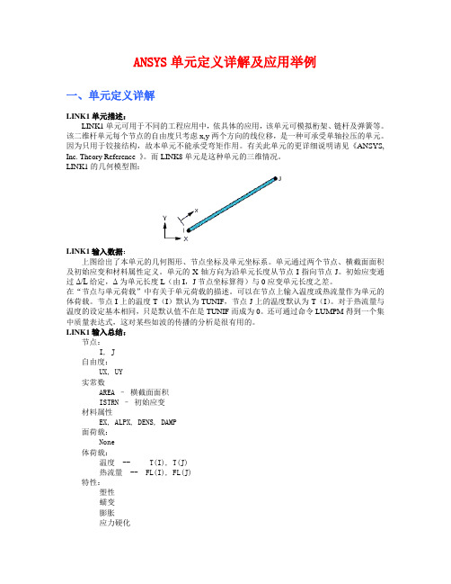 ANSYS单元定义详解及应用举例