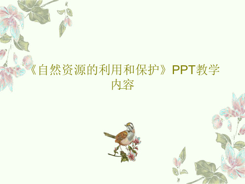 《自然资源的利用和保护》PPT教学内容共44页文档