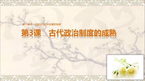 高中历史第一单元中国古代的中央集权制度第3课古代政治制度的成熟课件岳麓版必修1