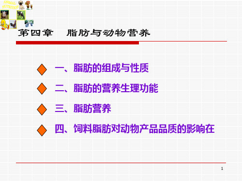脂肪与动物营养PPT课件
