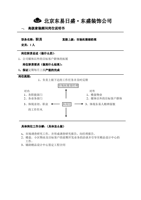 岗位职责(高级家装顾问)