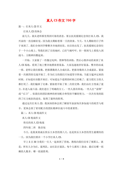 真人CS作文700字