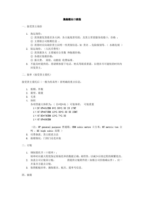 集装箱出口流程